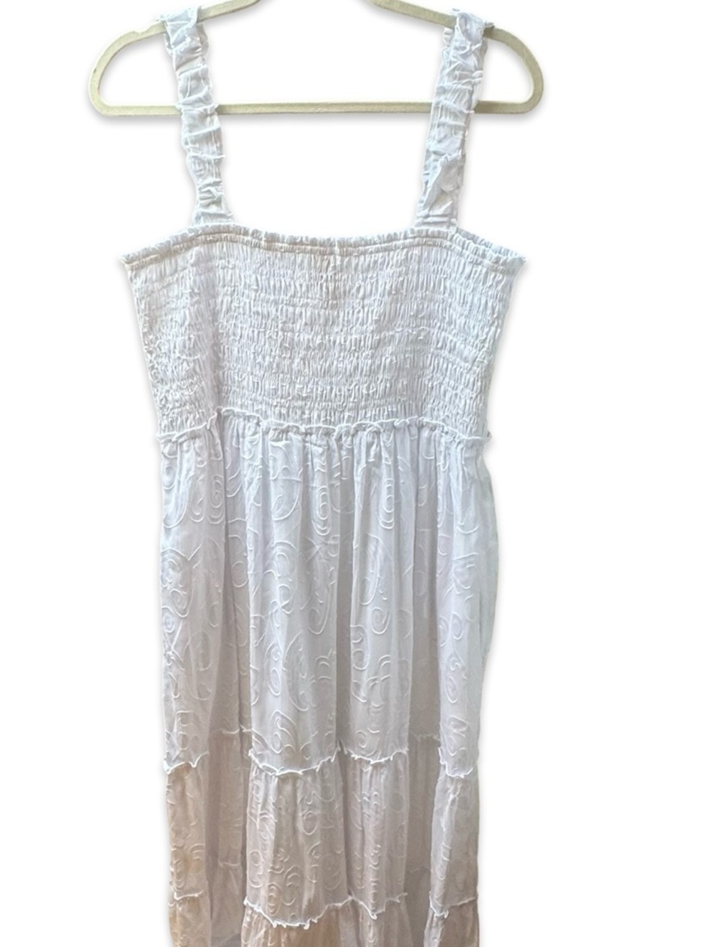 LILLY PULITZER Hadly Smocked Bodice Maxi Dress Resort White Crepe Swirl  XL $248 - Picture 10 of 15